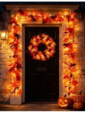 Brand New 5.5 M(18 Feet)Autumn Leaf Garland With 50 Led String Lights,8 Settings